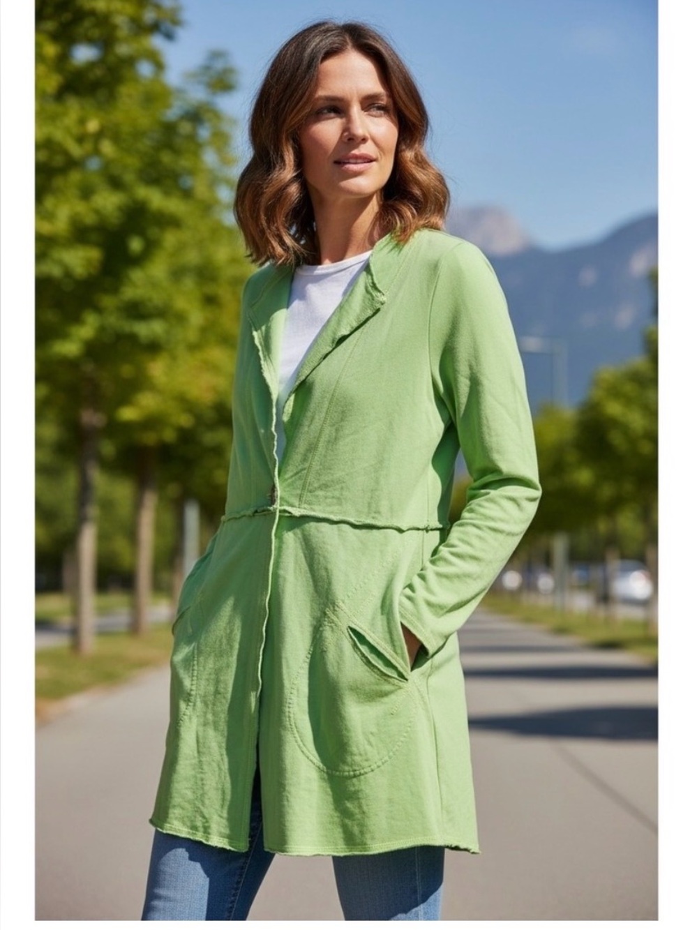 Soft Surroundings Light Green Cotton Jacket